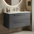 HABITAT ET JARDIN - Meuble Vasque "Nuvola 100 v2" - 100 x 50 x 62 cm - Anthracite - vignette