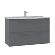 HABITAT ET JARDIN - Meuble Vasque "Nuvola 100 v2" - 100 x 50 x 62 cm - Grey - vignette