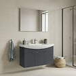 HABITAT ET JARDIN - Ensemble Meuble Vasque avec Miroir (2 Pièces) "Purus 100" - 100 x 50 x 58 cm - Matte Anthracite - vignette