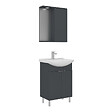 HABITAT ET JARDIN - Ensemble Meuble Vasque avec Miroir (2 Pièces) "Purus 55" - 55 x 50 x 83 cm - Matte Anthracite - vignette