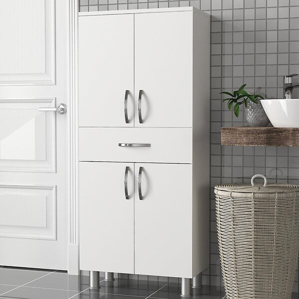 HABITAT ET JARDIN - Meuble de salle de bain en bois "Arizona" - 59 x 31 x 140 cm - Blanc - large