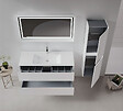 HABITAT ET JARDIN - Ensemble Meuble Vasque avec Miroir (2 Pièces) "Nest 121 v2" - 121 x 51 x 55 cm - Matte White - vignette