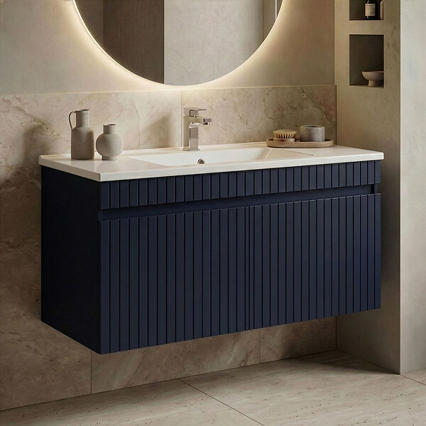 HABITAT ET JARDIN - Meuble Vasque "Tivoli 100" - 100 x 45 x 57 cm - Matte Navy Blue - large