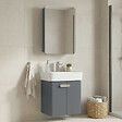 HABITAT ET JARDIN - Ensemble Meuble Vasque avec Miroir (2 Pièces) "Orbit 55" - 55 x 38 x 62 cm - Grey - vignette