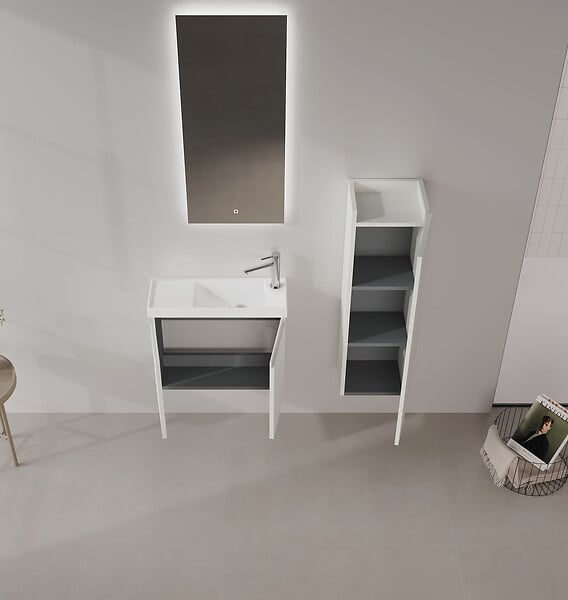 HABITAT ET JARDIN - Meuble Vasque "Ferla 60" - 60 x 22 x 50 cm - Matte Cashmere - large