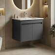 HABITAT ET JARDIN - Meuble Vasque "Side 65 v2" - 65 x 45 x 52 cm - Matte Anthracite - vignette