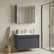 HABITAT ET JARDIN - Ensemble Meuble Vasque avec Miroir (2 Pièces) "Side 85 v2" - 85 x 45 x 52 cm - Matte Anthracite - vignette