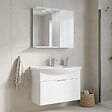 HABITAT ET JARDIN - Ensemble Meuble Vasque avec Miroir (2 Pièces) "Purus 80" - 80 x 50 x 58 cm - White - vignette