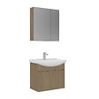 HABITAT ET JARDIN - Ensemble Meuble Vasque avec Miroir (2 Pièces) "Purus 65" - 65 x 50 x 58 cm - Oak - vignette