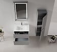 HABITAT ET JARDIN - Ensemble Meuble Vasque avec Miroir (2 Pièces) "Nest 91 v2" - 91 x 51 x 55 cm - Matte Grey - vignette
