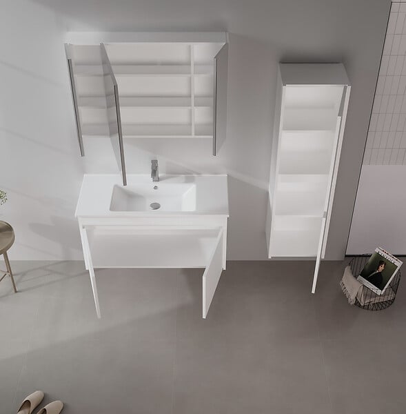 HABITAT ET JARDIN - Meuble Vasque "Side 100 v3" - 100 x 45 x 52 cm - Matte White - large