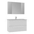 HABITAT ET JARDIN - Ensemble Meuble Vasque avec Miroir (2 Pièces) "Nuvola 100 v2" - 100 x 50 x 62 cm - White - vignette