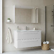 HABITAT ET JARDIN - Ensemble Meuble Vasque avec Miroir (2 Pièces) "Nuvola 100 v2" - 100 x 50 x 62 cm - White - vignette
