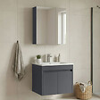 HABITAT ET JARDIN - Ensemble Meuble Vasque avec Miroir (2 Pièces) "Side 65 v2" - 65 x 45 x 52 cm - Matte Anthracite - vignette