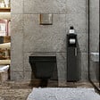 HABITAT ET JARDIN - Meuble support pour papier toilette en bois "Star" - 15 x 12 x 65 cm - Gris anthracite - vignette