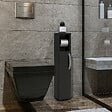 HABITAT ET JARDIN - Meuble support pour papier toilette en bois "Star" - 15 x 12 x 65 cm - Gris anthracite - vignette