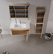 HABITAT ET JARDIN - Ensemble Meuble Vasque avec Miroir (2 Pièces) "Side 100 v3" - 100 x 45 x 52 cm - Oak - vignette