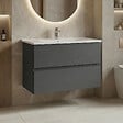 HABITAT ET JARDIN - Meuble Vasque "Nest 91 v2" - 91 x 51 x 55 cm - Matte Anthracite - vignette