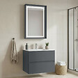 HABITAT ET JARDIN - Ensemble Meuble Vasque avec Miroir (2 Pièces) "Nest 71 v2" - 71 x 51 x 55 cm - Matte Anthracite - vignette