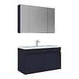 HABITAT ET JARDIN - Ensemble Meuble Vasque avec Miroir (2 Pièces) "Tivoli 100" - 100 x 45 x 57 cm - Matte Navy Blue - vignette