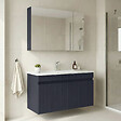 HABITAT ET JARDIN - Ensemble Meuble Vasque avec Miroir (2 Pièces) "Tivoli 100" - 100 x 45 x 57 cm - Matte Navy Blue - vignette