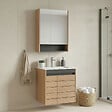HABITAT ET JARDIN - Ensemble Meuble Vasque avec Miroir (2 Pièces) "Ricato 60" - 61 x 47 x 62 cm - Oak - vignette