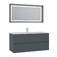 HABITAT ET JARDIN - Ensemble Meuble Vasque avec Miroir (2 Pièces) "Nest 121 v2" - 121 x 51 x 55 cm - Matte Anthracite - vignette