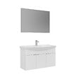 HABITAT ET JARDIN - Ensemble Meuble Vasque avec Miroir (2 Pièces) "Purus 100" - 100 x 50 x 58 cm - White - vignette