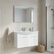 HABITAT ET JARDIN - Ensemble Meuble Vasque avec Miroir (2 Pièces) "Purus 100" - 100 x 50 x 58 cm - White - vignette