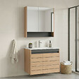 HABITAT ET JARDIN - Ensemble Meuble Vasque avec Miroir (2 Pièces) "Ricato 80" - 81 x 47 x 62 cm - Oak - vignette
