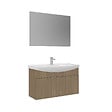 HABITAT ET JARDIN - Ensemble Meuble Vasque avec Miroir (2 Pièces) "Purus 100" - 100 x 50 x 58 cm - Oak - vignette
