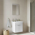 HABITAT ET JARDIN - Ensemble Meuble Vasque avec Miroir (2 Pièces) "Purus 55" - 55 x 50 x 58 cm - White - vignette