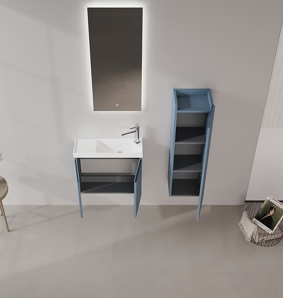 HABITAT ET JARDIN - Meuble Vasque "Ferla 60" - 60 x 22 x 50 cm - Petrol Blue - large