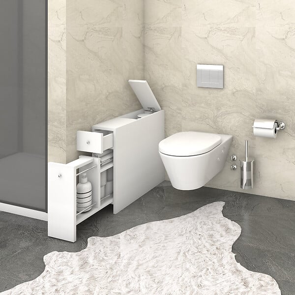 HABITAT ET JARDIN - Meuble de salle de bain en bois "Smart" - 20 x 60 x 55 cm - Blanc - large
