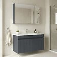 HABITAT ET JARDIN - Ensemble Meuble Vasque avec Miroir (2 Pièces) "Tivoli 100" - 100 x 45 x 66 cm - Matte Anthracite - vignette