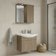 HABITAT ET JARDIN - Ensemble Meuble Vasque avec Miroir (2 Pièces) "Purus 65" - 65 x 50 x 58 cm - Oak - vignette