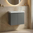HABITAT ET JARDIN - Meuble Vasque "Ferla 60" - 60 x 22 x 50 cm - Matte Grey - vignette