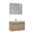 HABITAT ET JARDIN - Ensemble Meuble Vasque avec Miroir (2 Pièces) "Side 85 v2" - 85 x 45 x 52 cm - Oak - vignette