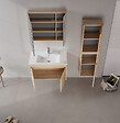 HABITAT ET JARDIN - Ensemble Meuble Vasque avec Miroir (2 Pièces) "Side 85 v2" - 85 x 45 x 52 cm - Oak - vignette