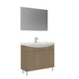 HABITAT ET JARDIN - Ensemble Meuble Vasque avec Miroir (2 Pièces) "Purus 100" - 100 x 50 x 83 cm - Oak - vignette