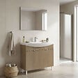 HABITAT ET JARDIN - Ensemble Meuble Vasque avec Miroir (2 Pièces) "Purus 100" - 100 x 50 x 83 cm - Oak - vignette