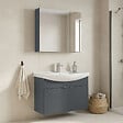 HABITAT ET JARDIN - Ensemble Meuble Vasque avec Miroir (2 Pièces) "Purus 80" - 80 x 50 x 58 cm - Matte Anthracite - vignette