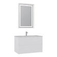 HABITAT ET JARDIN - Ensemble Meuble Vasque avec Miroir (2 Pièces) "Nest 91 v2" - 91 x 51 x 55 cm - Matte White - vignette