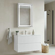HABITAT ET JARDIN - Ensemble Meuble Vasque avec Miroir (2 Pièces) "Nest 91 v2" - 91 x 51 x 55 cm - Matte White - vignette