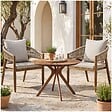 TECTAKE - 2 Places ensemble de jardin bois d'acacia résistant aux intempéries sable plateau table motif soleil - vignette