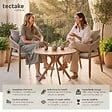 TECTAKE - 2 Places ensemble de jardin bois d'acacia résistant aux intempéries sable plateau table motif soleil - vignette
