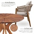 TECTAKE - 2 Places ensemble de jardin bois d'acacia résistant aux intempéries sable plateau table motif soleil - vignette