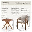 TECTAKE - 2 Places ensemble de jardin bois d'acacia résistant aux intempéries sable plateau table motif soleil - vignette