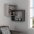 HABITAT ET JARDIN - Lot de 2 étagères murales d'angle en bois "Ring" - 68 x 60 x 68 cm - Moka clair - vignette