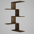HABITAT ET JARDIN - Étagère d'angle murale en bois "Caniko" - 51 x 29 x 109 cm - Marron - vignette